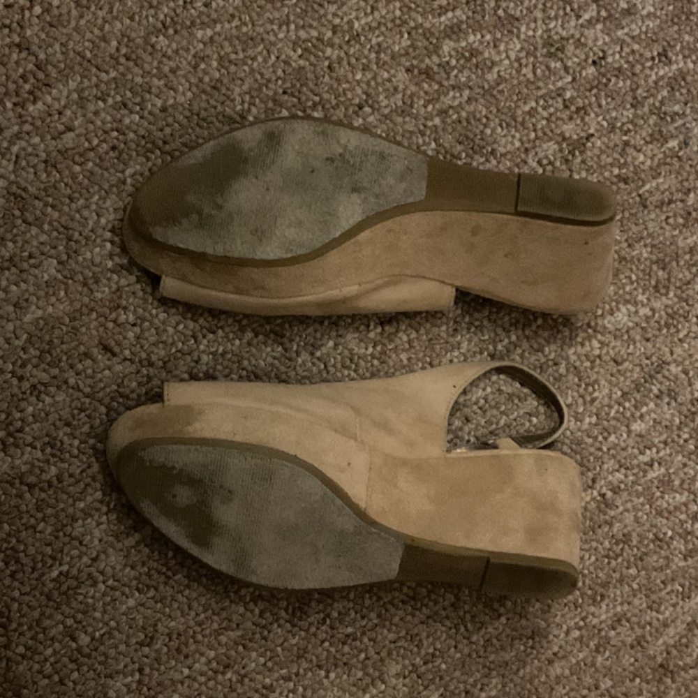 tan suede wedge heels - Picture 5 of 6